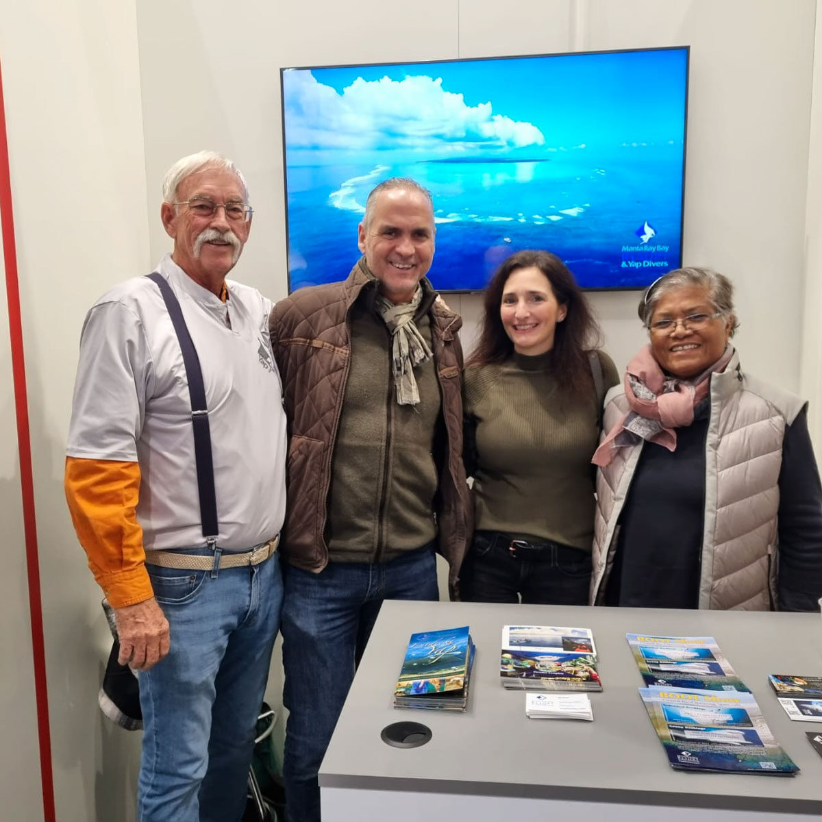 BOOT Show 2023: Bill Acker, Michael Nass (helped set-up our current F&B operations), his partner Heike and Patricia Acker